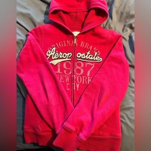 Pink Aeropostale zip up Sherpa hoodie